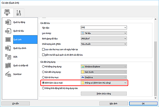 hình: Hộp thoại Cài đặt